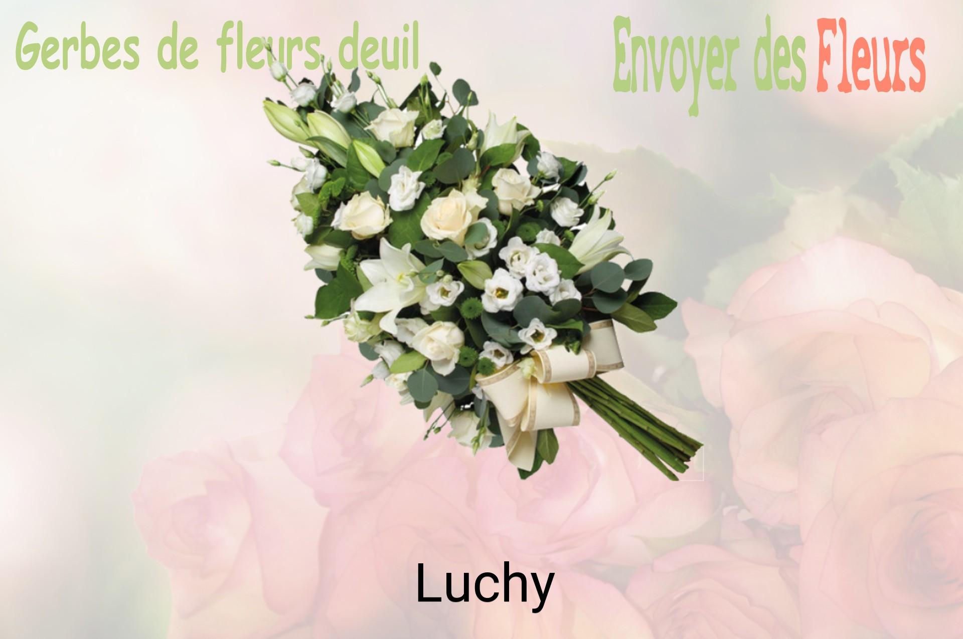 Gerbe de fleurs de deuil livrée à Luchy